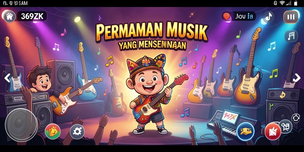 Screenshot utama 369ZK menampilkan gameplay musik yang seru dan interaktif.