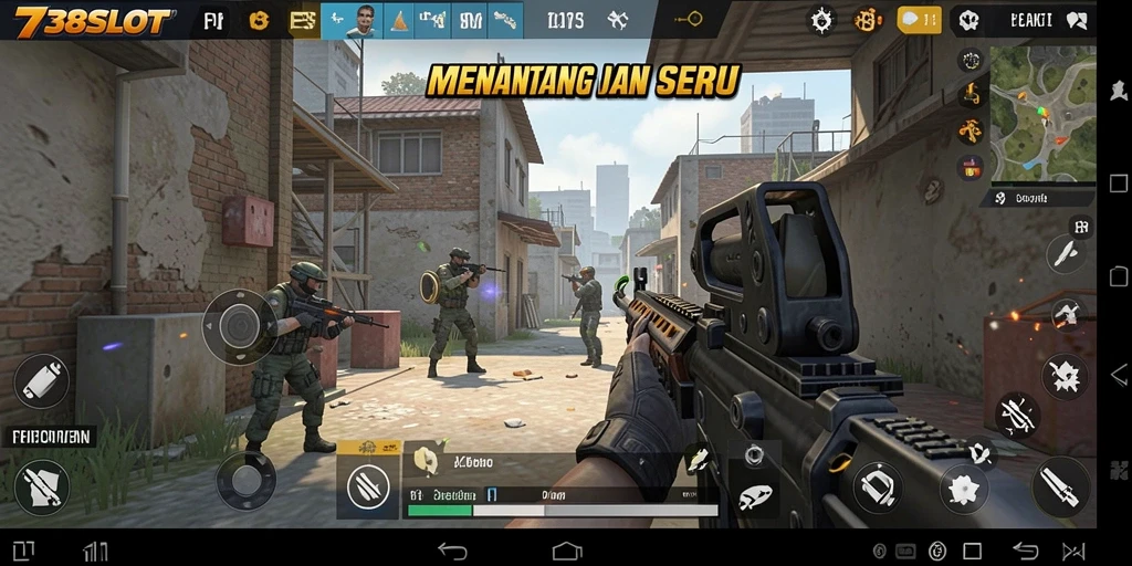 Gameplay seru 738SLOT dengan aksi tembak-menembak yang intens.