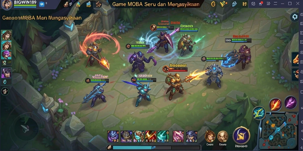 Gameplay seru dalam BIGWIN189 yang menampilkan aksi MOBA mendebarkan.