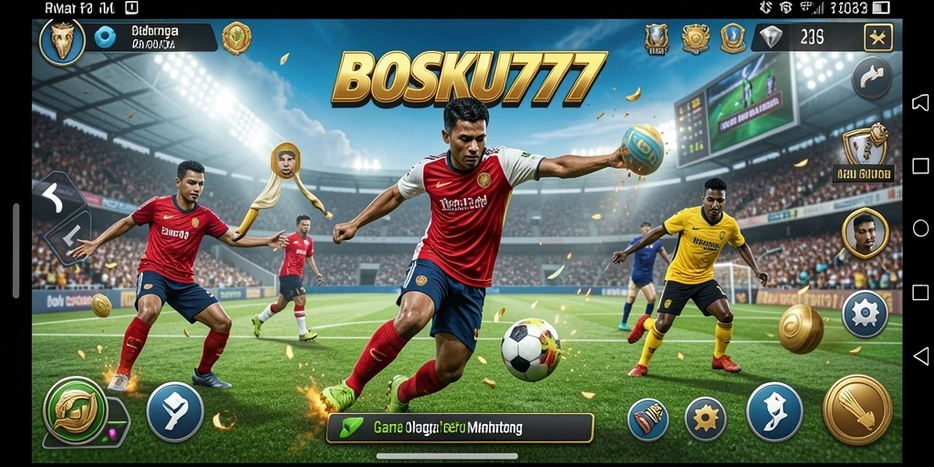 Tangkapan layar gameplay BOSKU777 menampilkan aksi olahraga yang mendebarkan.