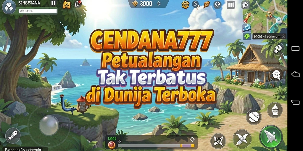 Screenshot utama menunjukkan eksplorasi dunia terbuka yang kaya dan dinamis.