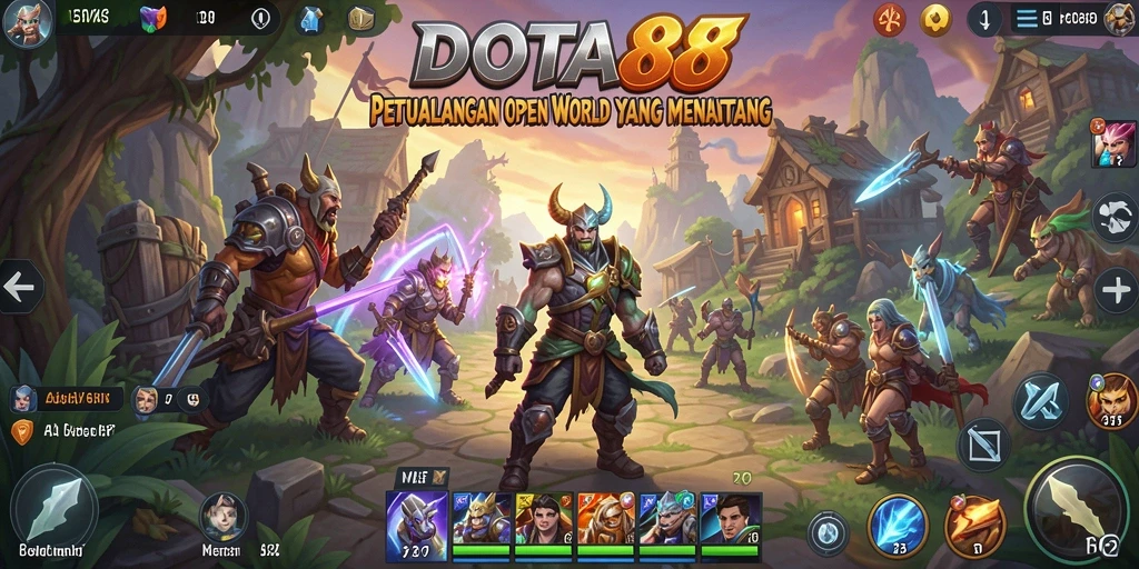 Tangkapan layar gameplay DOTA88 yang menunjukkan petualangan Open World.