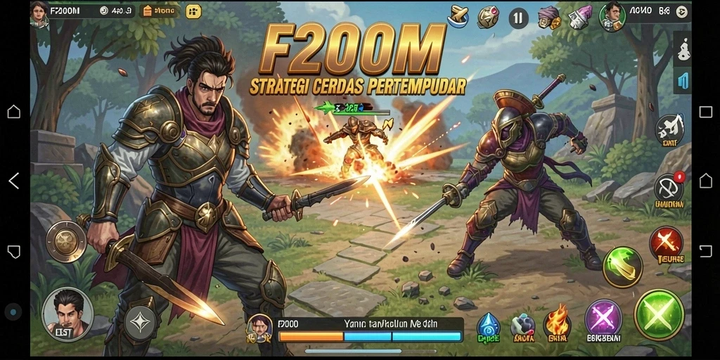 Tangkapan layar F200M yang menampilkan aksi permainan strategi yang seru.