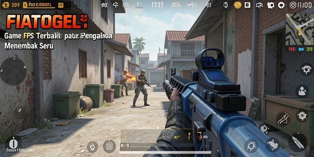 Tampilan gameplay seru dari FIATOGEL dalam suasana pertempuran FPS.