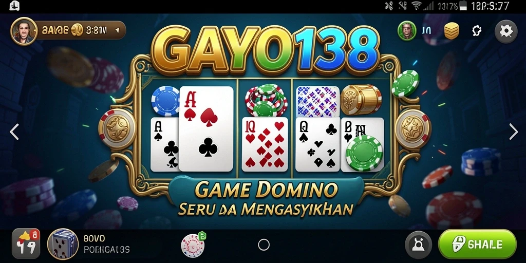 Screenshot gameplay GAYO138 menunjukkan suasana bermain domino yang seru.