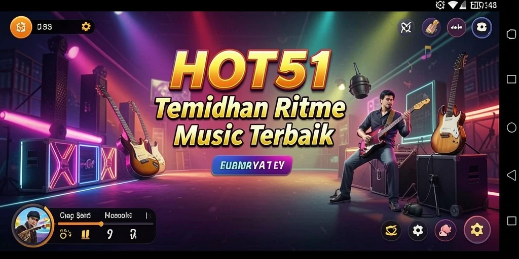 Gameplay HOT51 yang memikat dengan berbagai lagu menarik.