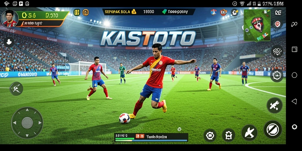 Screenshot KASTOTO yang menampilkan pengalaman sepak bola yang seru.