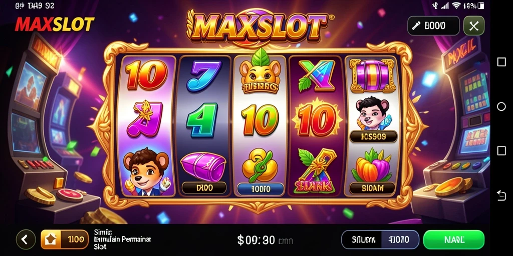 Tampilan gameplay <strong>MAXSLOT</strong> yang menarik dan penuh warna.