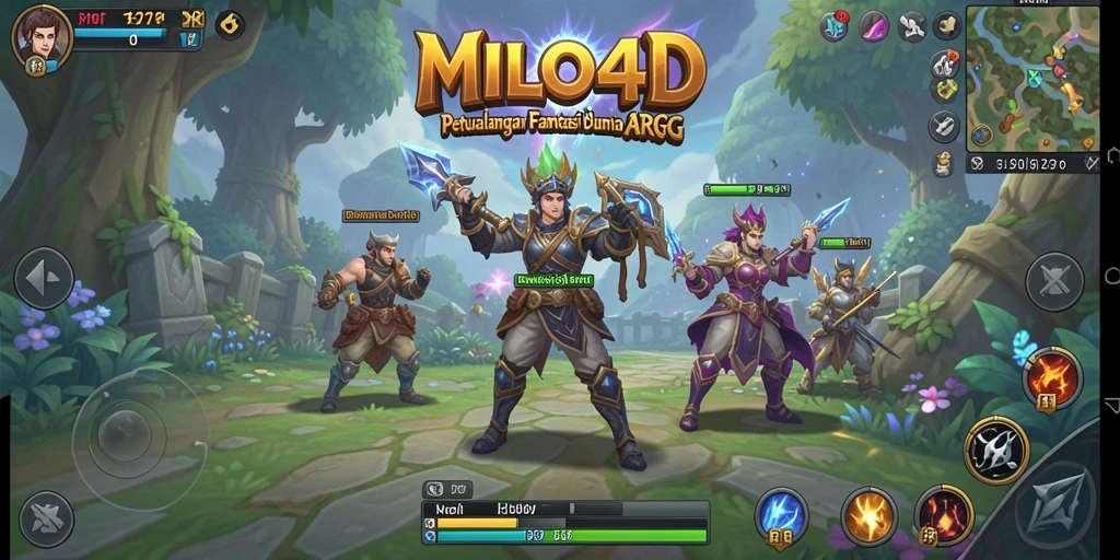 Tangkapan layar utama MILO4D menampilkan aksi pertarungan seru dalam dunia ARPG.