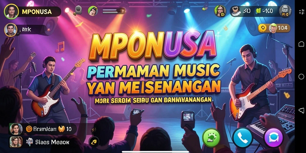 Tampilan gameplay MPONUSA yang penuh warna dan interaktif.