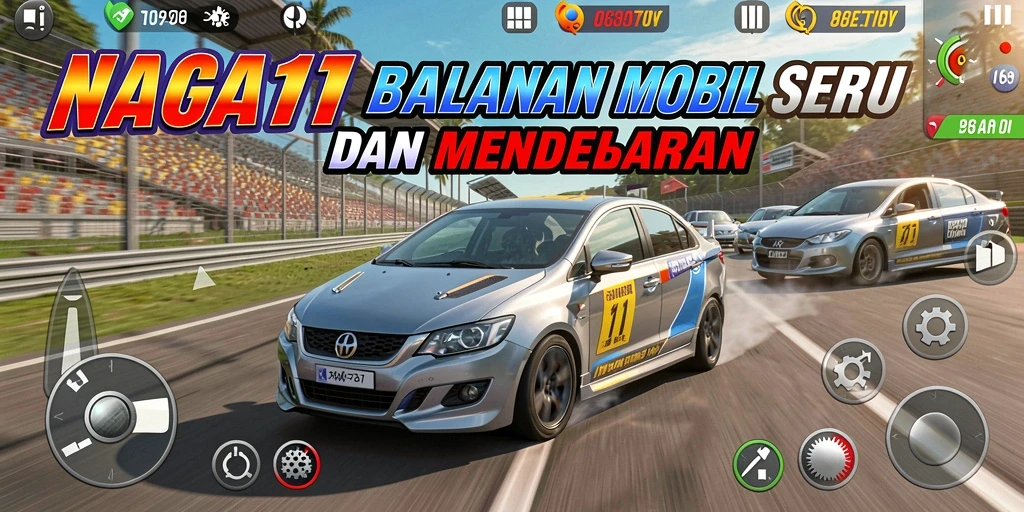 Tangkap momen mendebarkan dari gameplay NAGA11 dengan mobil balap cepat.