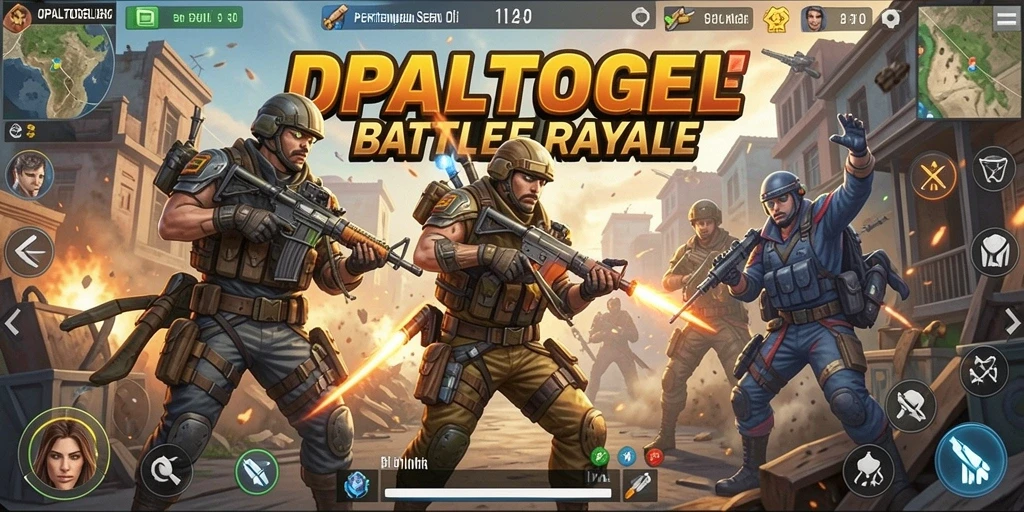Tampilan seru gameplay OPALTOGEL dalam pertempuran Battle Royale.