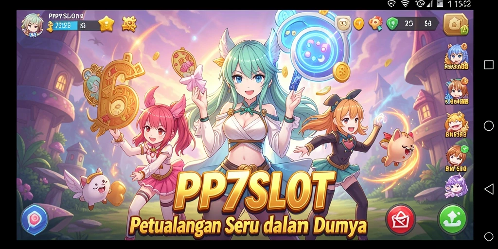 Screenshot gameplay PP7SLOT menampilkan aksi seru dalam dunia anime yang penuh warna.