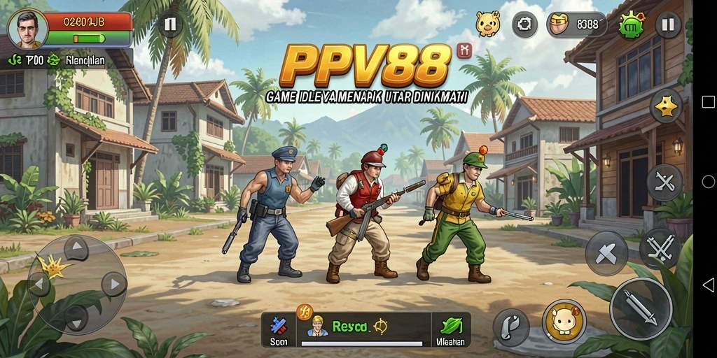 Tampilan utama gameplay PPV88 dengan karakter yang berkembang.