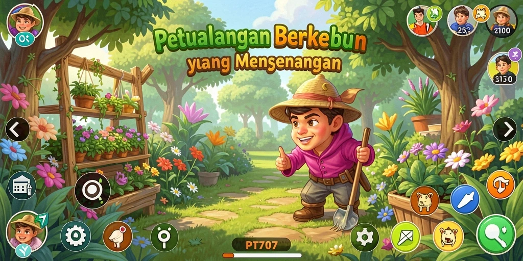 Screenshot menampilkan visual gameplay PT707 yang menarik dan alami.