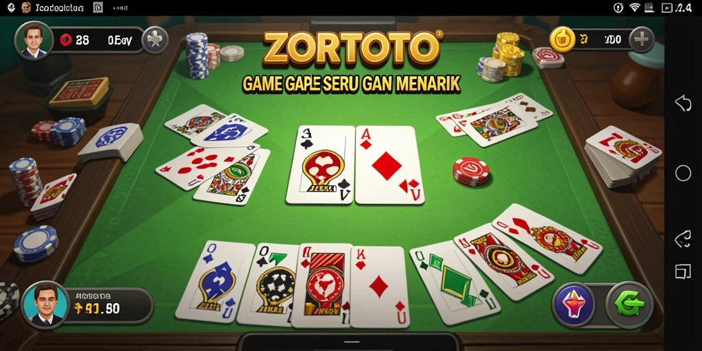 Tampilan gameplay ZORTOTO yang seru dan menantang dalam permainan Gaple.